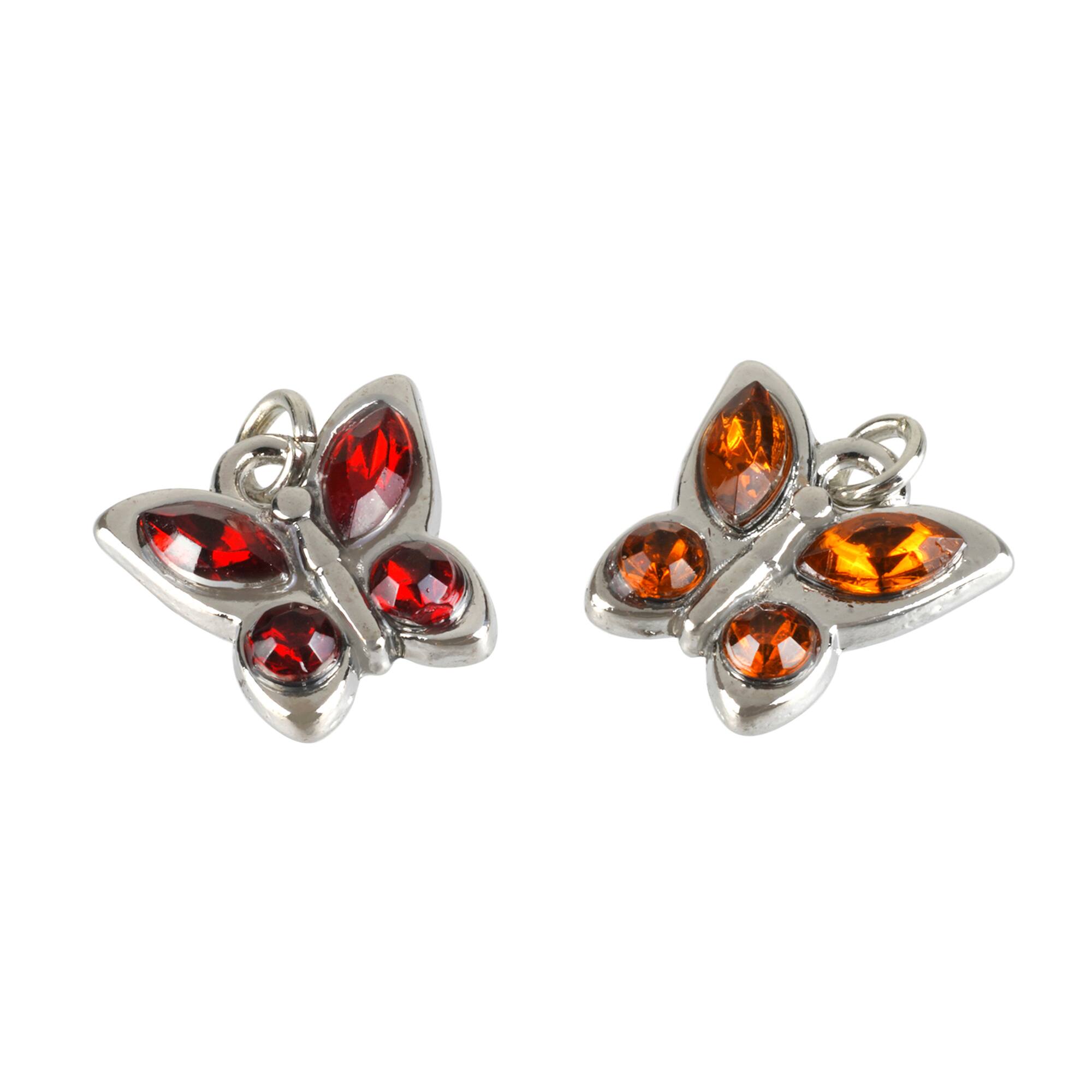 Charmalong™ Rhodium Butterfly Charms by Bead Landing™